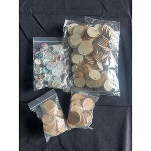 Wood circles craft lot
